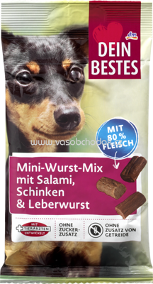 Dein Bestes Snack für Hunde, Mini-Wurst-Mix, 60 g