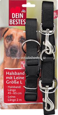 Dein Bestes Zubehör für Hunde, Halsband mit Leine Größe L, 1 St