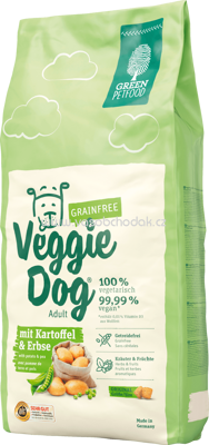 Green Petfood Trockenfutter für Hunde, getreidefrei, VeggieDog, mit Kartoffel & Erbse, 15 kg - ONL