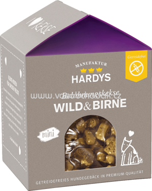 Hardys Traum Snack für Hunde, Kekse Wild&Birne, mini, 125 g - ONL