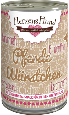 HerzensHund Snack für Hunde, Pferde-Würstchen, 180 g - ONL