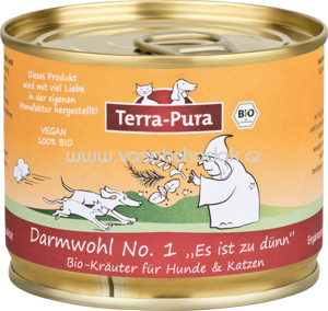 Terra Pura Nahrungsergänzung für Hunde und Katzen, Darmwohl No. 1, Kräuter, 100 % Bio, 80 g - ONL