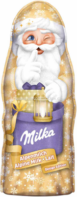 Milka Weihnachtsmann Alpenmilch Design Edition, 90g (zlatá)