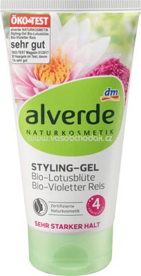Alverde NATURKOSMETIK Styling-Gel Bio-Lotusblüte, Bio-Violetter Reis, 150 ml