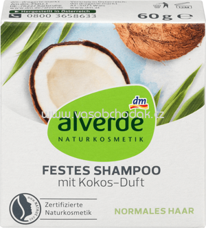 Alverde NATURKOSMETIK Festes Shampoo mit Kokos-Duft, 60g