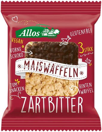 Allos Amaranth Mais Waffeln mit Zartbitterschokolade, 37,5g