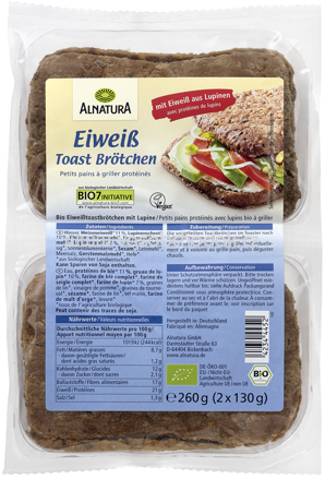 Alnatura Eiweiß Toastbrötchen, 260g