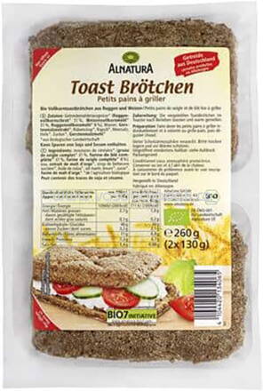 Alnatura Toast Brötchen, 260g