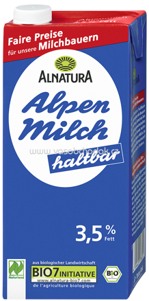 Alnatura Haltbare Alpenmilch 3,5%, 1 l