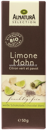 Alnatura Sélection Weiße Schokolade Limone-Mohn 50 g
