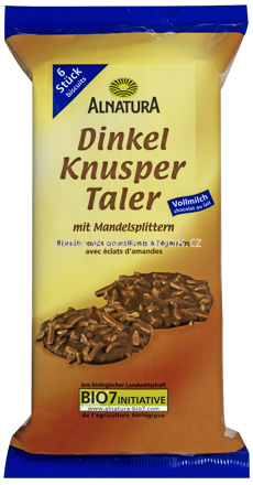 Alnatura Dinkel Knusper Taler Vollmilch, 100g