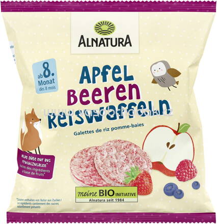 Alnatura Apfel Beeren Reiswaffeln, ab 8. Monat, 35g