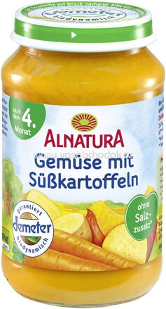 Alnatura Gemüse mit Süßkartoffeln, nach dem 4. Monat 190g