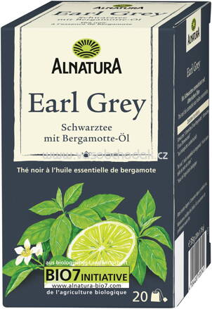 Alnatura Earl Grey Schwarztee mit Bergamotte-Öl, 20 Beutel