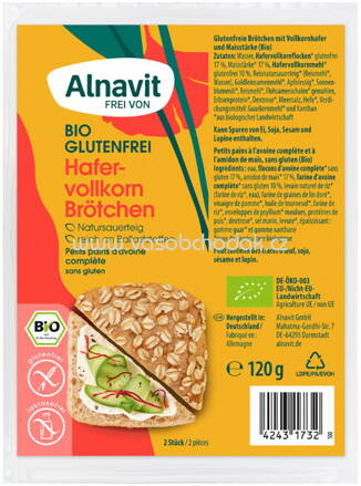 Alnavit Hafer Vollkorn Brötchen, 2 St, 120g