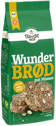 Bauckhof Backmischung Wunder Brod mit Nüssen, glutenfrei, 600g