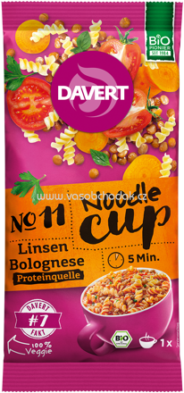 Davert Noodle Cup Linsen Bolognese, 65g