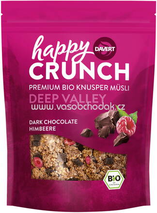 Davert Happy Crunch Deep Valley Dark Chocolate Himbeere, 325g