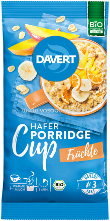 Davert Hafer Porridge Cup Früchte, 65g