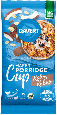 Davert Hafer Porridge Cup Kokos Kakao, 65g