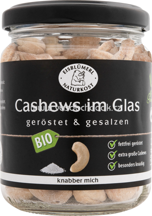 Eisblümerl Cashews im Glas, geröstet & gesalzen, 125g