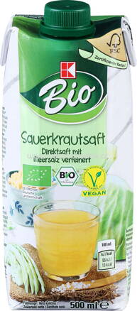 K-Bio Sauerkrautsaft mit Meersalz, 500 ml