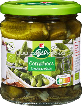 K-Bio Cornichons, knackig & würzig, 330g