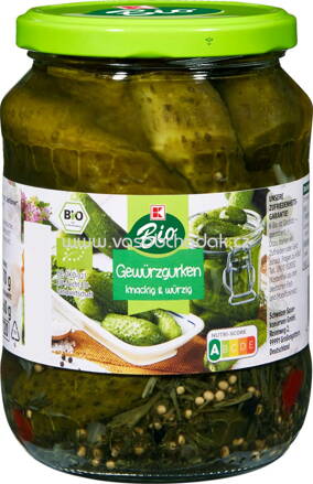 K-Bio Gewürzgurken, knackig & würzig, 670g