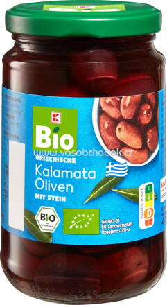 K-Bio Griechische Kalamata Oliven mit Stein, 290g