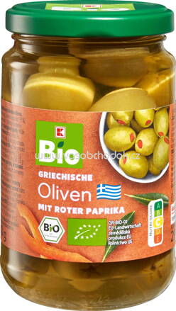 K-Bio Griechische Oliven mit Roter Paprika, 290g