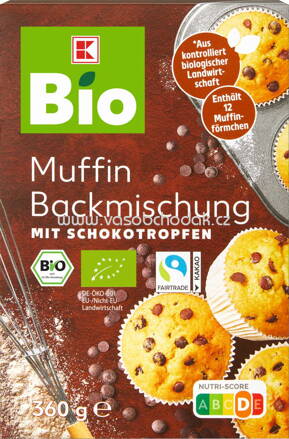 K-Bio Backmischung Muffin mit Schokotropfen, 360g