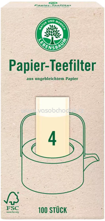Lebensbaum Papier Teefilter, Größe 4, 100 St
