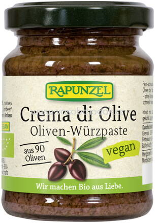 Rapunzel Crema di Olive, Oliven-Würzpaste, 120g