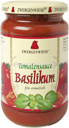 Zwergenwiese Tomatensauce Basilikum, 340 ml