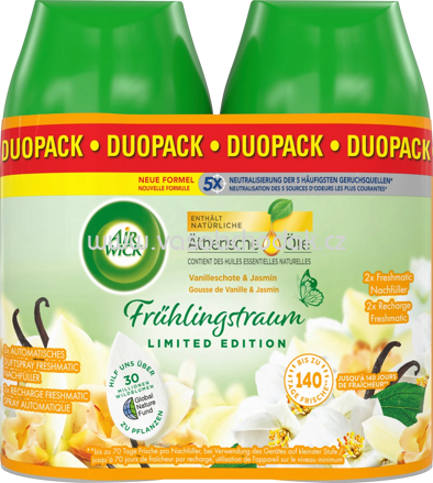 AirWick Lufterfrischer Freshmatic Vanille & Jasmin, Nachfüllpack, 2x250 ml, 500 ml