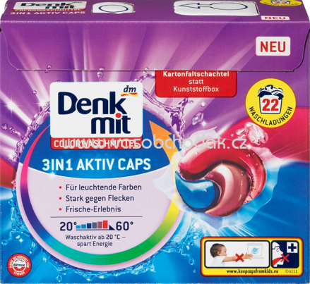 Denkmit Colorwaschmittel Caps 3in1 Aktiv, 22 Wl