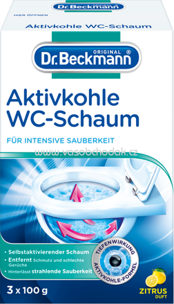 Dr.Beckmann Aktivkohle WC Schaum, 3x100g, 300g