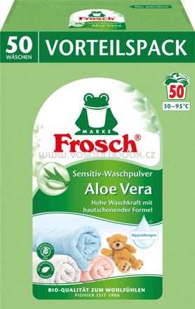 Frosch Vollwaschmittel Pulver Aloe Vera Sensitiv, 50 Wl