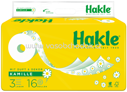 Hakle Toilettenpapier mit Kamille und Aloe Vera 3-lagig, 16 Rollen