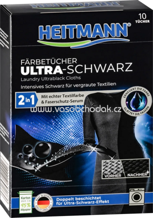 HEITMANN 2in1 Färbetücher Ultra-Schwarz, 10 St