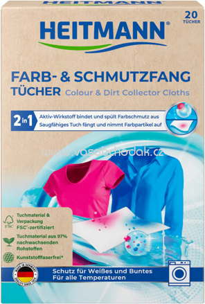 HEITMANN Farb- und Schmutzfang Tücher 2in1, 20 St