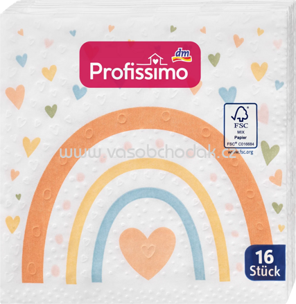Profissimo Cocktailservietten geprägt Regenbogenliebe, 25x25 cm, 16 St