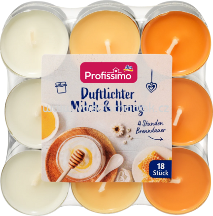 Profissimo Duftlichter Milch und Honig, 18 St
