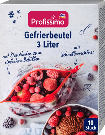 Profissimo Gefrierbeutel mit Schnellverschluss, 3l, 10 St