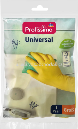 Profissimo Haushaltshandschuhe universal Groß, 1 Paar, 2 St