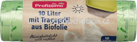 Profissimo Müllbeutel mit Tragegriff aus Biofolie, 10l, 10 St