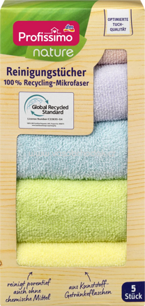 Profissimo Reinigungstücher 100% Recycling-Mikrofaser, 5 St