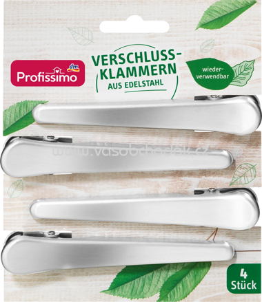 Profissimo Verschlussklammern Edelstahl, 4 St