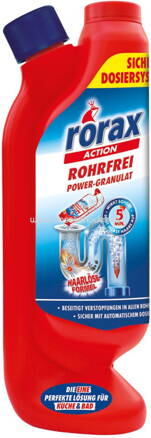 Rorax Rohrfrei Power-Granulat Dosierflasche, 600g