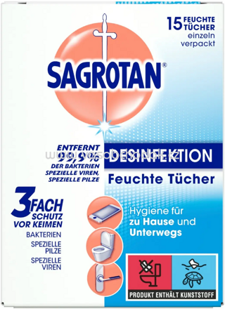 Sagrotan Desinfektion Feuchte Tücher, 15 St